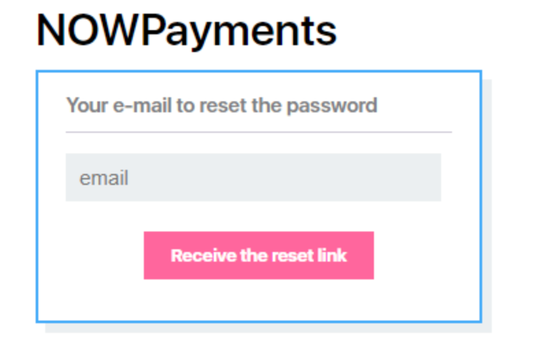 Enter your email to reset the password