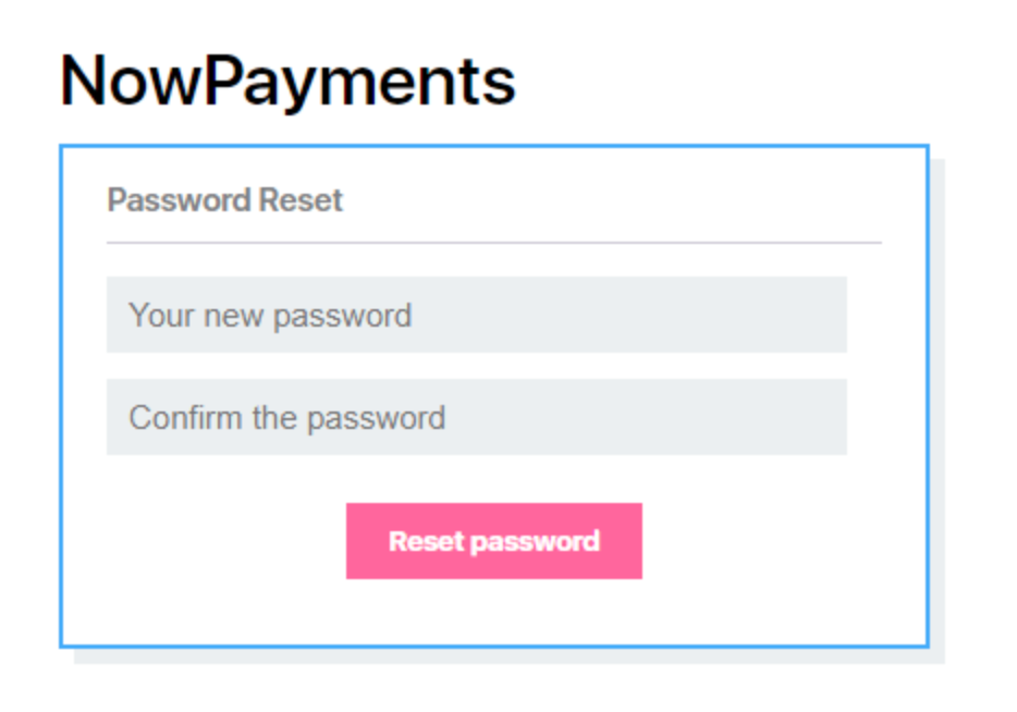 Create a new password, enter it, and confirm
